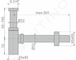 kielle Sifony - Umyvadlový sifon, průměr 32mm, hranatý, kov 30901011