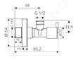 Schell Pint - Rohový regulační ventil, chrom 053960699
