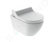 Geberit AquaClean - Elektronický bidet Tuma Comfort s keramikou, Rimfree, SoftClosing, bílé sklo 146.292.SI.1