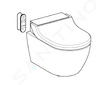 Geberit AquaClean - Elektronický bidet Tuma Comfort s keramikou, Rimfree, SoftClosing, černé sklo 146.292.SJ.1