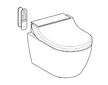 Geberit AquaClean - Elektronický bidet Tuma Comfort s keramikou, závěsný, TurboFlush, SoftClosing, KeraTect, sklo/bílá 146.290.S