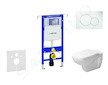 Geberit Duofix - Modul pro závěsné WC s tlačítkem Sigma01, alpská bílá + Duravit D-Code - WC a sedátko, Rimless, SoftClose 111.3