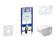 Geberit Duofix - Modul pro závěsné WC s tlačítkem Sigma01, alpská bílá + Duravit D-Code - WC a sedátko, Rimless, SoftClose 111.3