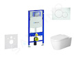Geberit Duofix - Modul pro závěsné WC s tlačítkem Sigma01, alpská bílá + Duravit ME by Starck - WC a sedátko, Rimless, SoftClose
