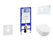 Geberit Duofix - Modul pro závěsné WC s tlačítkem Sigma01, alpská bílá + Villeroy Boch - WC a sedátko, DirectFlush, SoftClose, C