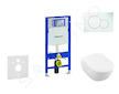 Geberit Duofix - Modul pro závěsné WC s tlačítkem Sigma01, alpská bílá + Villeroy Boch - WC a sedátko, DirectFlush, SoftClose, C