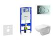 Geberit Duofix - Modul pro závěsné WC s tlačítkem Sigma01, lesklý chrom + Duravit D-Code - WC a sedátko, Rimless, SoftClose 111.