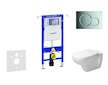 Geberit Duofix - Modul pro závěsné WC s tlačítkem Sigma01, lesklý chrom + Duravit D-Code - WC a sedátko, Rimless, SoftClose 111.