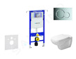 Geberit Duofix - Modul pro závěsné WC s tlačítkem Sigma01, lesklý chrom + Duravit D-Code - WC a sedátko, Rimless, SoftClose 111.