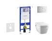 Geberit Duofix - Modul pro závěsné WC s tlačítkem Sigma01, lesklý chrom + Tece One - sprchovací toaleta a sedátko, Rimless, Soft