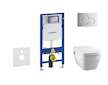 Geberit Duofix - Modul pro závěsné WC s tlačítkem Sigma01, lesklý chrom + Tece One - sprchovací toaleta a sedátko, Rimless, Soft