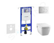 Geberit Duofix - Modul pro závěsné WC s tlačítkem Sigma01, lesklý chrom + Tece One - sprchovací toaleta a sedátko, Rimless, Soft