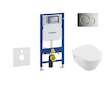 Geberit Duofix - Modul pro závěsné WC s tlačítkem Sigma01, lesklý chrom + Villeroy Boch - WC a sedátko, DirectFlush, SoftClose, 