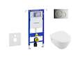 Geberit Duofix - Modul pro závěsné WC s tlačítkem Sigma01, lesklý chrom + Villeroy Boch - WC a sedátko, DirectFlush, SoftClose, 