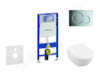 Geberit Duofix - Modul pro závěsné WC s tlačítkem Sigma01, lesklý chrom + Villeroy Boch - WC a sedátko, DirectFlush, SoftClose, 