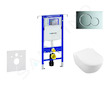 Geberit Duofix - Modul pro závěsné WC s tlačítkem Sigma01, lesklý chrom + Villeroy Boch - WC a sedátko, DirectFlush, SoftClose, 