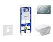 Geberit Duofix - Modul pro závěsné WC s tlačítkem Sigma01, matný chrom + Duravit D-Code - WC a sedátko, Rimless, SoftClose 111.3