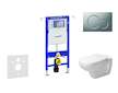 Geberit Duofix - Modul pro závěsné WC s tlačítkem Sigma01, matný chrom + Duravit D-Code - WC a sedátko, Rimless, SoftClose 111.3
