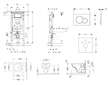 Geberit Duofix - Modul pro závěsné WC s tlačítkem Sigma01, matný chrom + Duravit D-Code - WC a sedátko, Rimless, SoftClose 111.3