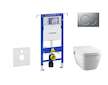 Geberit Duofix - Modul pro závěsné WC s tlačítkem Sigma01, matný chrom + Tece One - sprchovací toaleta a sedátko, Rimless, SoftC