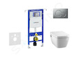 Geberit Duofix - Modul pro závěsné WC s tlačítkem Sigma01, matný chrom + Tece One - sprchovací toaleta a sedátko, Rimless, SoftC