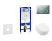 Geberit Duofix - Modul pro závěsné WC s tlačítkem Sigma01, matný chrom + Villeroy Boch - WC a sedátko, DirectFlush, SoftClose, C