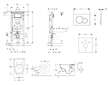 Geberit Duofix - Modul pro závěsné WC s tlačítkem Sigma01, matný chrom + Villeroy Boch - WC a sedátko, DirectFlush, SoftClose, C
