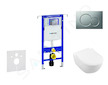 Geberit Duofix - Modul pro závěsné WC s tlačítkem Sigma01, matný chrom + Villeroy Boch - WC a sedátko, DirectFlush, SoftClose, C
