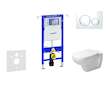 Geberit Duofix - Modul pro závěsné WC s tlačítkem Sigma20, bílá/lesklý chrom + Duravit D-Code - WC a sedátko, Rimless, SoftClose