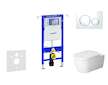 Geberit Duofix - Modul pro závěsné WC s tlačítkem Sigma20, bílá/lesklý chrom + Duravit ME by Starck - WC a sedátko, Rimless, Sof