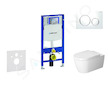 Geberit Duofix - Modul pro závěsné WC s tlačítkem Sigma20, bílá/lesklý chrom + Duravit ME by Starck - WC a sedátko, Rimless, Sof