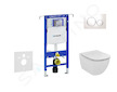 Geberit Duofix - Modul pro závěsné WC s tlačítkem Sigma20, bílá/lesklý chrom + Ideal Standard Tesi - WC a sedátko 111.355.00.5 N
