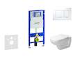 Geberit Duofix - Modul pro závěsné WC s tlačítkem Sigma30, bílá/lesklý chrom + Duravit D-Code - WC a sedátko, Rimless, SoftClose