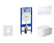 Geberit Duofix - Modul pro závěsné WC s tlačítkem Sigma30, bílá/lesklý chrom + Duravit ME by Starck - WC a sedátko, Rimless, Sof