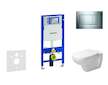 Geberit Duofix - Modul pro závěsné WC s tlačítkem Sigma30, lesklý chrom/chrom mat + Duravit D-Code - WC a sedátko, Rimless, Soft
