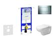 Geberit Duofix - Modul pro závěsné WC s tlačítkem Sigma30, lesklý chrom/chrom mat + Duravit D-Code - WC a sedátko, Rimless, Soft