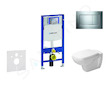 Geberit Duofix - Modul pro závěsné WC s tlačítkem Sigma30, lesklý chrom/chrom mat + Duravit D-Code - WC a sedátko, Rimless, Soft