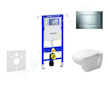 Geberit Duofix - Modul pro závěsné WC s tlačítkem Sigma30, lesklý chrom/chrom mat + Duravit D-Code - WC a sedátko, Rimless, Soft