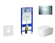 Geberit Duofix - Modul pro závěsné WC s tlačítkem Sigma30, lesklý chrom/chrom mat + Duravit ME by Starck - WC a sedátko, Rimless