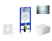 Geberit Duofix - Modul pro závěsné WC s tlačítkem Sigma30, lesklý chrom/chrom mat + Duravit ME by Starck - WC a sedátko, Rimless