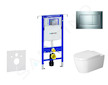 Geberit Duofix - Modul pro závěsné WC s tlačítkem Sigma30, lesklý chrom/chrom mat + Duravit ME by Starck - WC a sedátko, Rimless