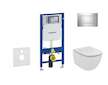 Geberit Duofix - Modul pro závěsné WC s tlačítkem Sigma30, lesklý chrom/chrom mat + Ideal Standard Tesi - WC a sedátko, Aquablad