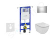 Geberit Duofix - Modul pro závěsné WC s tlačítkem Sigma30, lesklý chrom/chrom mat + Ideal Standard Tesi - WC a sedátko, Aquablad