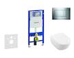 Geberit Duofix - Modul pro závěsné WC s tlačítkem Sigma30, lesklý chrom/chrom mat + Villeroy Boch - WC a sedátko, DirectFlush, S