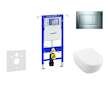 Geberit Duofix - Modul pro závěsné WC s tlačítkem Sigma30, lesklý chrom/chrom mat + Villeroy Boch - WC a sedátko, DirectFlush, S