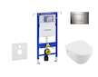 Geberit Duofix - Modul pro závěsné WC s tlačítkem Sigma30, lesklý chrom/chrom mat + Villeroy Boch - WC a sedátko, DirectFlush, S