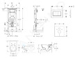 Geberit Duofix - Modul pro závěsné WC s tlačítkem Sigma30, lesklý chrom/chrom mat + Villeroy Boch - WC a sedátko, DirectFlush, S