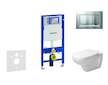Geberit Duofix - Modul pro závěsné WC s tlačítkem Sigma30, matný chrom/chrom + Duravit D-Code - WC a sedátko, Rimless, SoftClose