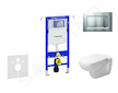 Geberit Duofix - Modul pro závěsné WC s tlačítkem Sigma30, matný chrom/chrom + Duravit D-Code - WC a sedátko, Rimless, SoftClose