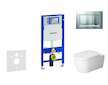 Geberit Duofix - Modul pro závěsné WC s tlačítkem Sigma30, matný chrom/chrom + Duravit ME by Starck - WC a sedátko, Rimless, Sof